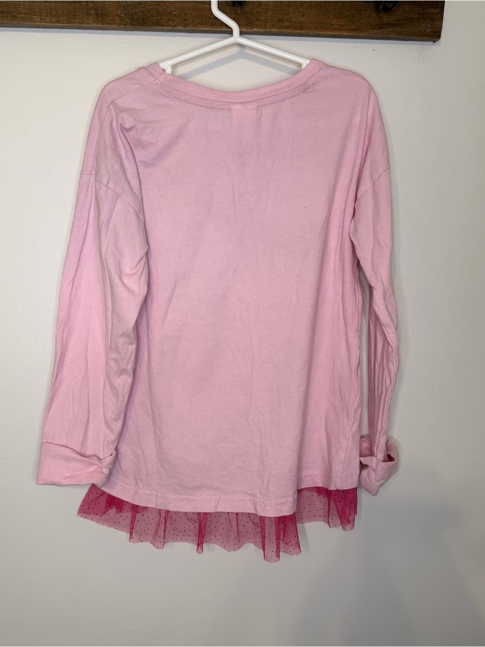 Disney Princess Girls 6X Pink Cinderella Belle Aurora Ruffle Hem Shirt Top - Picture 3 of 5